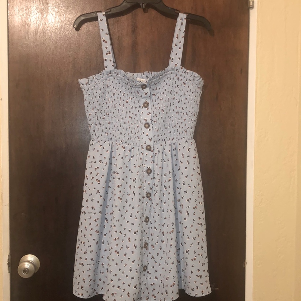 Summer dress blue with flowers